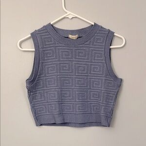 Blue cropped sleeveless sweater from Dry Goods. NWT
